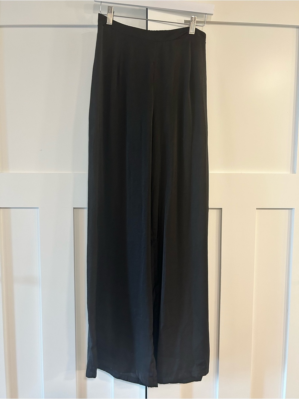 Black Layered Wide-Leg Pants